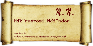 Mármarosi Nándor névjegykártya